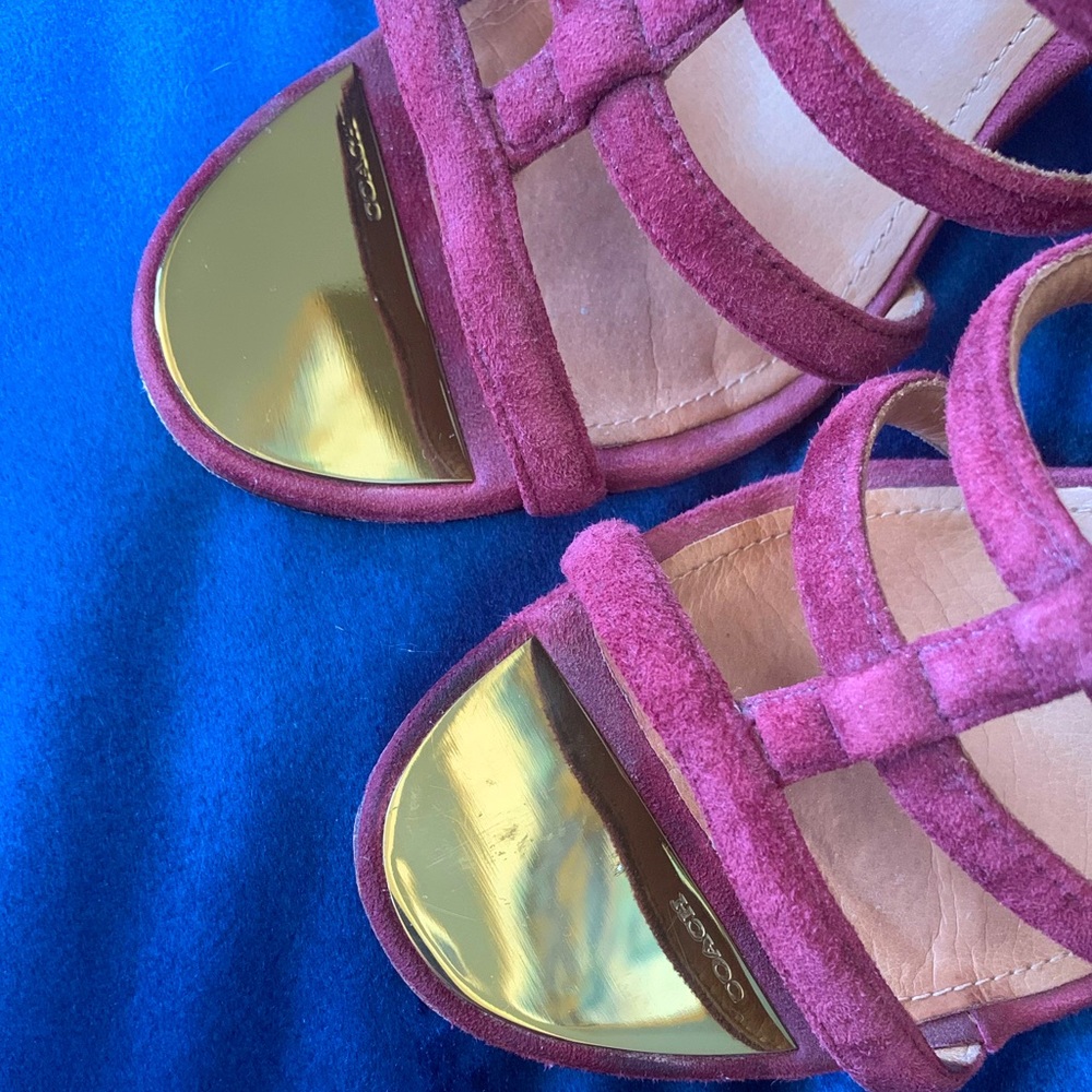 Coach women’s high hill sandals shoes